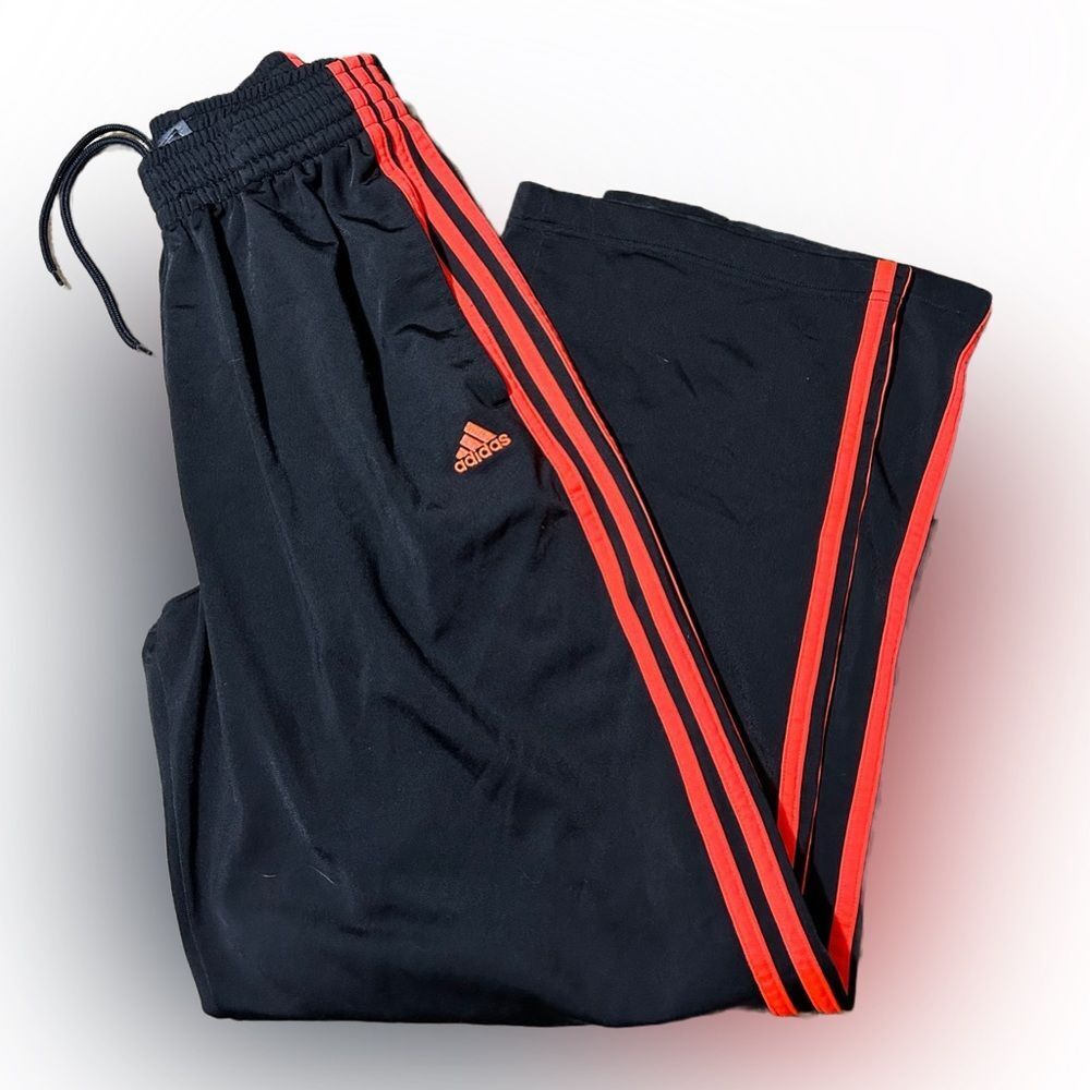 adidas Black Joggers with Red Stripes
